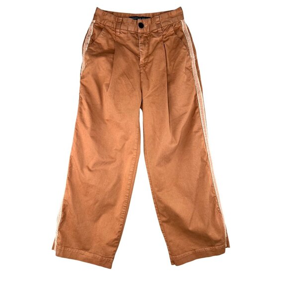 Veronica Beard Jeans Womens Wide-Leg Pants In Rust With Side Stripes Size 24 - Picture 3 of 16